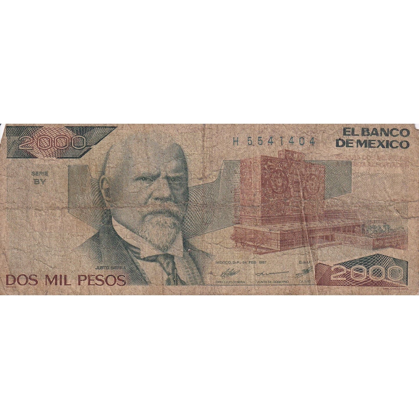 Bankovka,
Mexiko,
2000 pesos