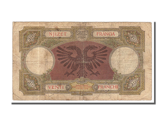 Bankovka,
Albánie,
20 Franga