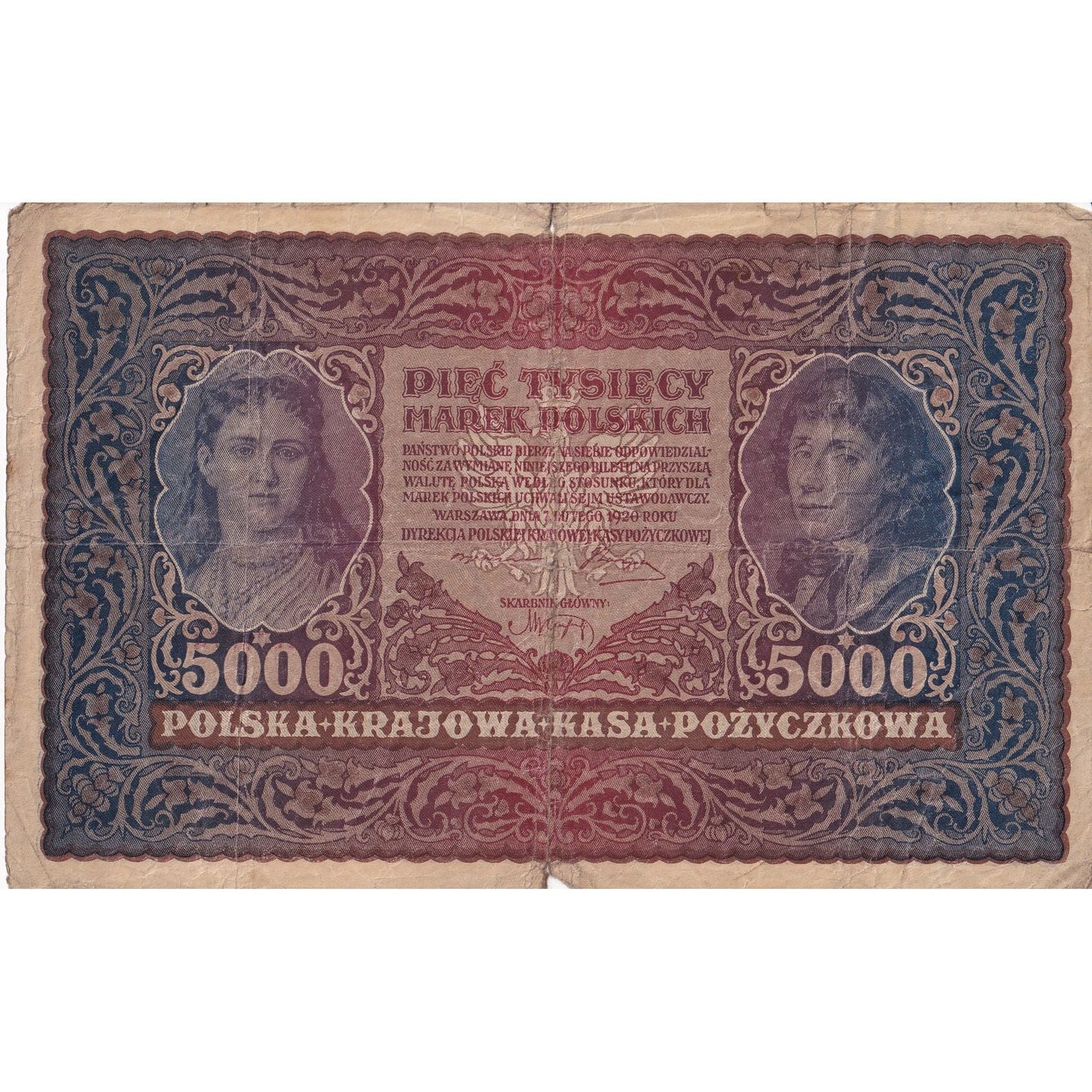 Polsko,
5000 Marek,
1920
