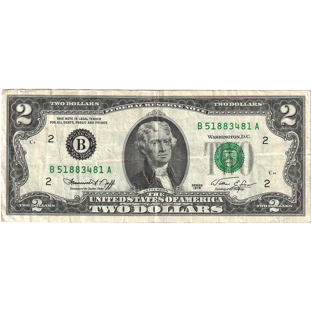 Spojené státy,
2 dolary,
1976