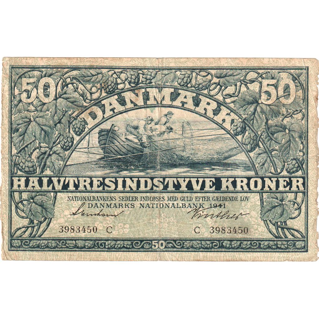 Dánsko,
50 korun,
1941