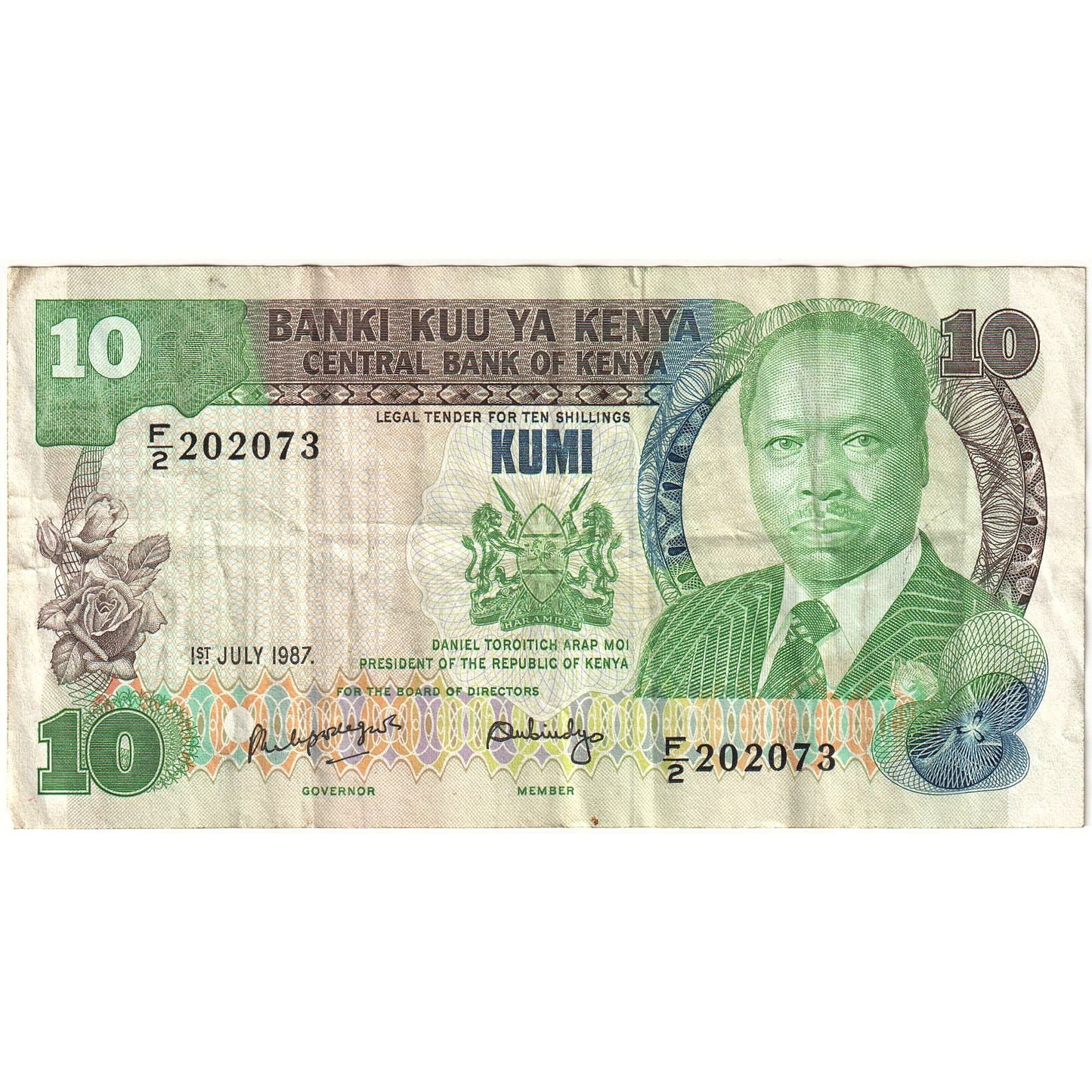 Keňa,
10 šilinků,
1987