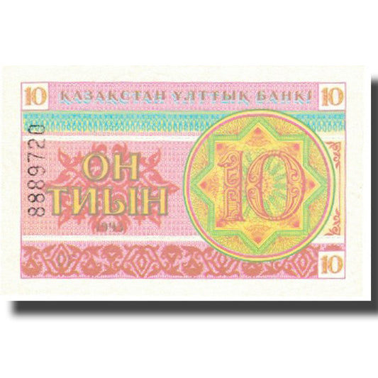 Bankovka,
Kazachstán,
10 Tyin