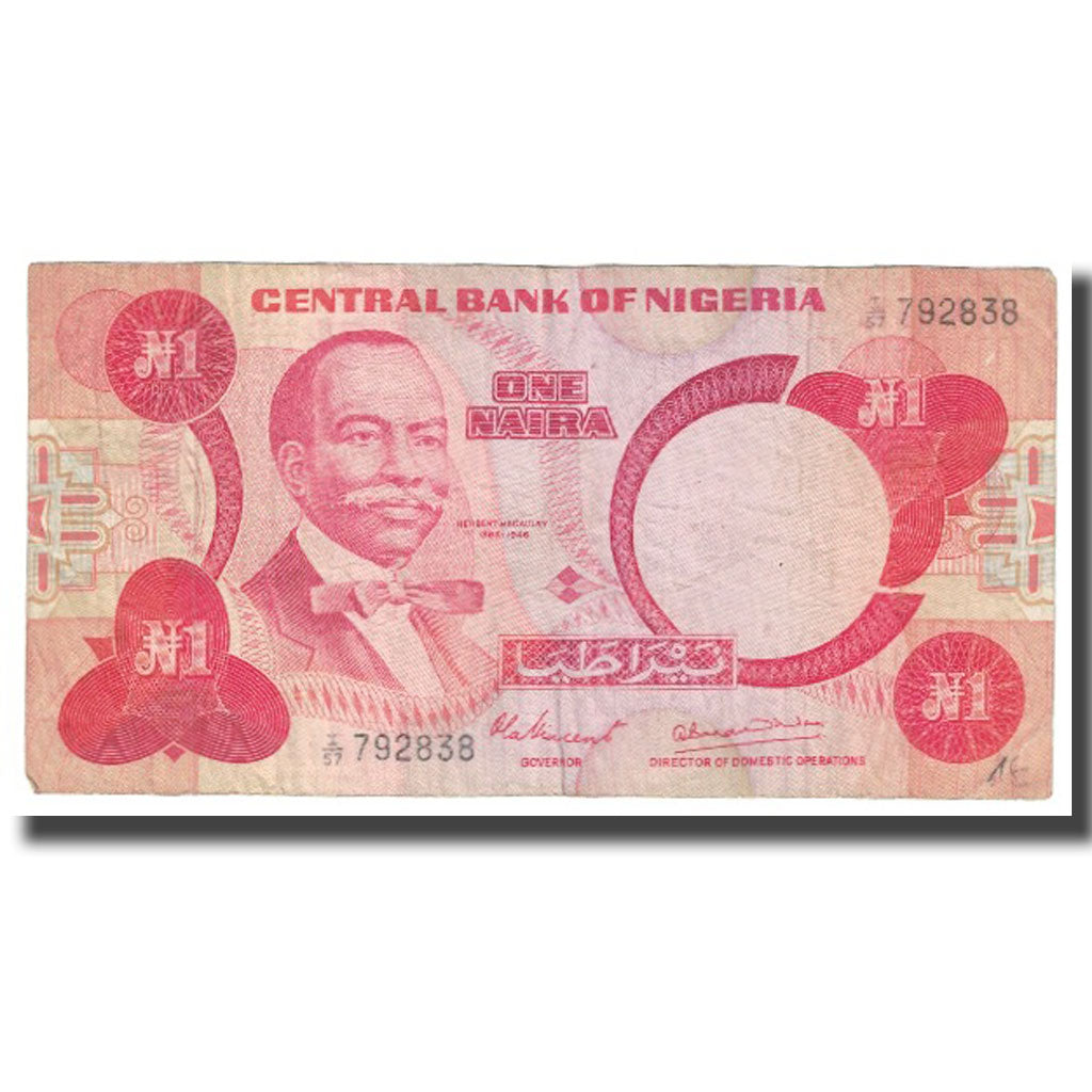 Bankovka,
Nigérie,
1 Naira