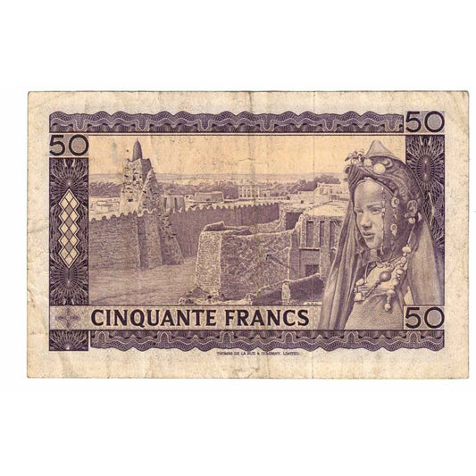 Bankovka,
Mali,
50 franků