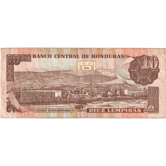 Bankovka,
Honduras,
10 lempir