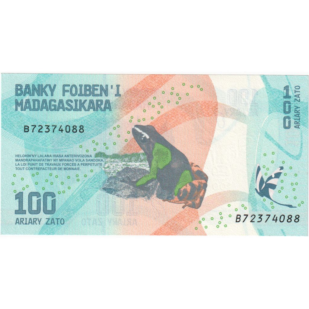 Madagaskar,
100 ariary,
UNC(65–70)