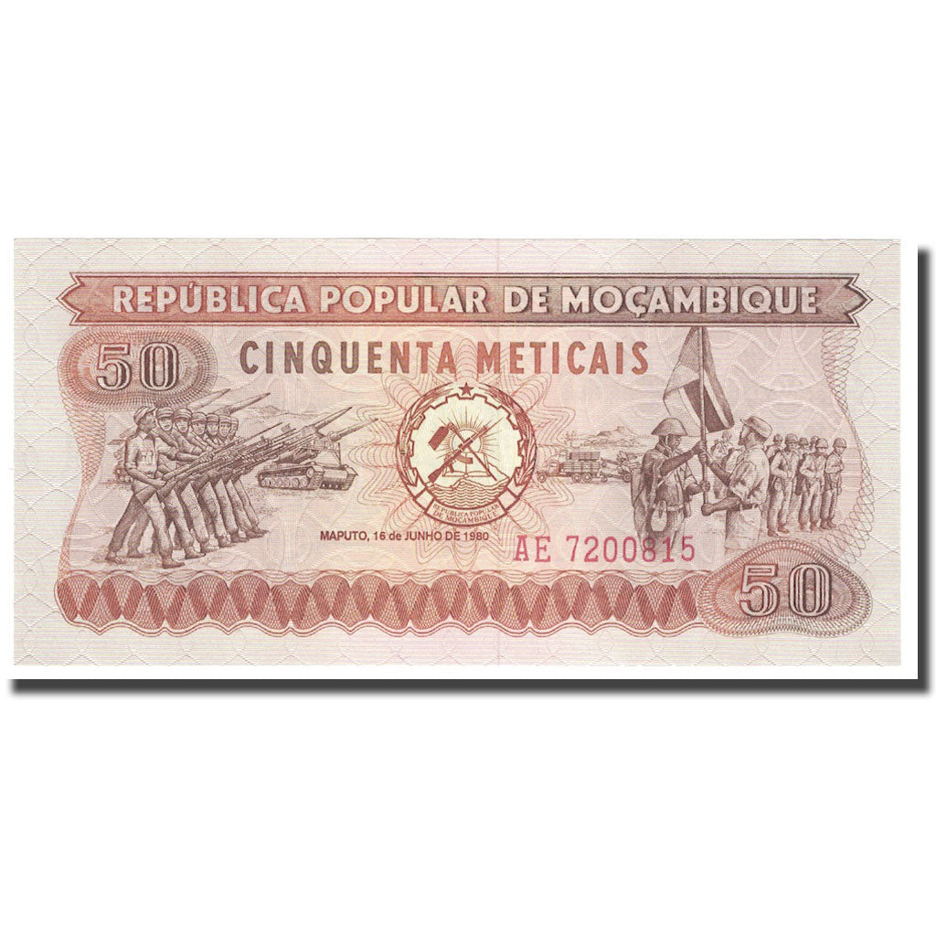 Bankovka,
Mosambik,
50 Meticais