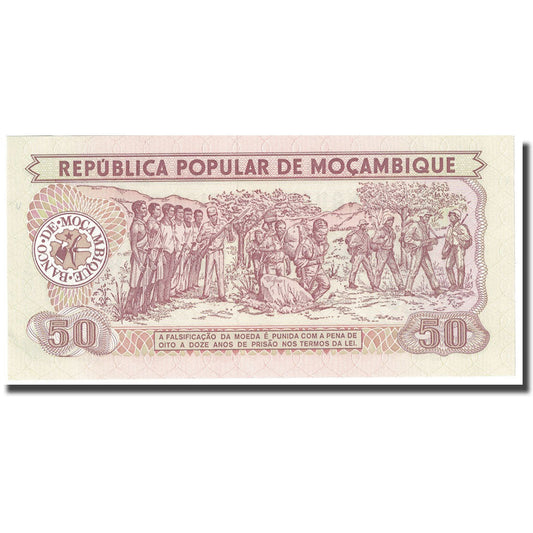 Bankovka,
Mosambik,
50 Meticais