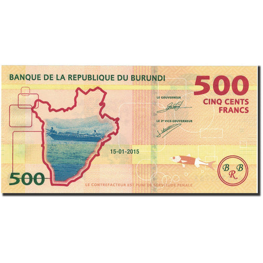 Bankovka,
Burundi,
500 franků