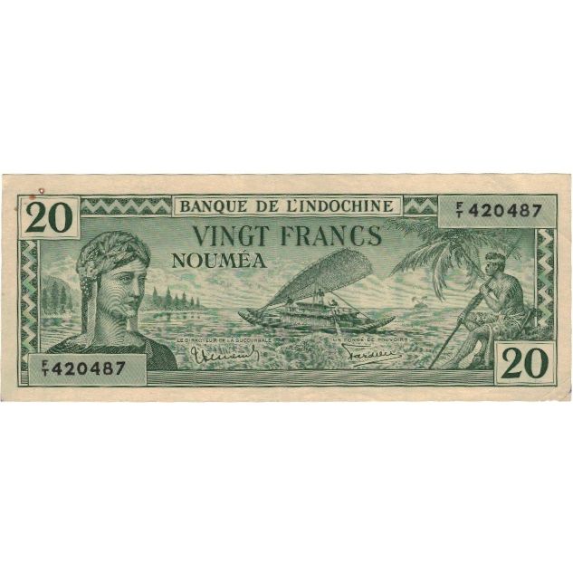 Bankovka,
Nová Kaledonie,
20 franků