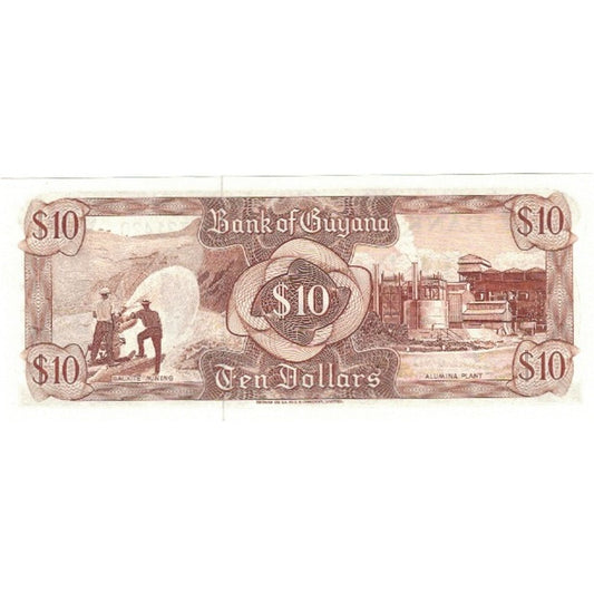Bankovka,
Guyana,
10 dolarů
