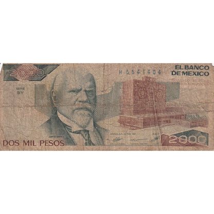 Bankovka, 
  
  Mexiko, 
  
  2000 pesos