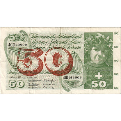 Švýcarsko, 
  
  50 Franken, 
  
  1969-01-15