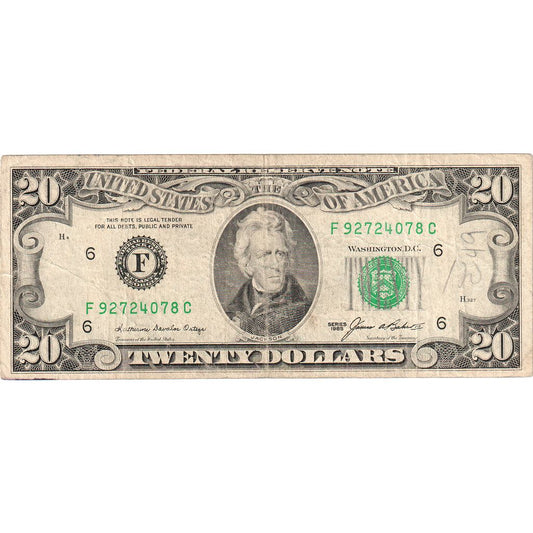 Spojené státy, 
  
  20 dolarů, 
  
  VF(30-35)