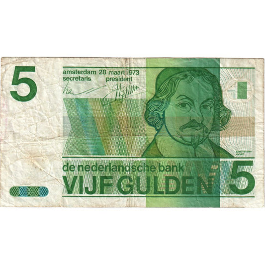 Nizozemí, 
  
  5 zlatých, 
  
  1973-03-28