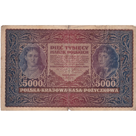 Polsko, 
  
  5000 Marek, 
  
  1920