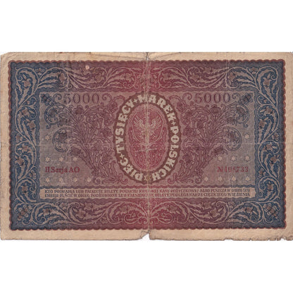 Polsko, 
  
  5000 Marek, 
  
  1920