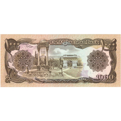 Afghánistán, 
  
  1000 Afghánců, 
  
  UNC(65–70)