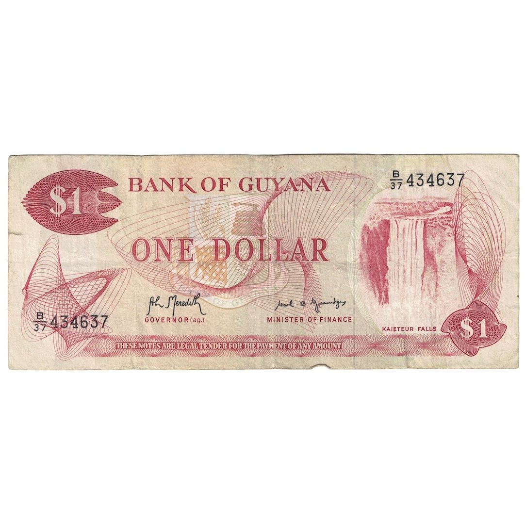 Bankovka, 
  
  Guyana, 
  
  1 dolar