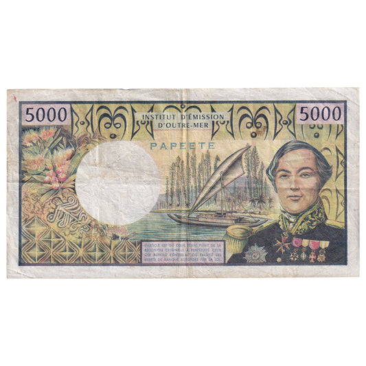 Bankovka, 
  
  Tahiti, 
  
  5000 franků