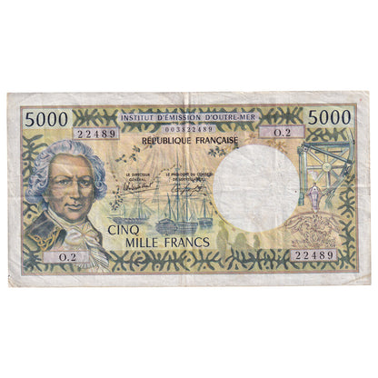 Bankovka, 
  
  Tahiti, 
  
  5000 franků