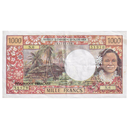 Bankovka, 
  
  Tahiti, 
  
  1000 franků