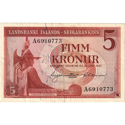 Island, 
  
  5 korun, 
  
  1957-06-21