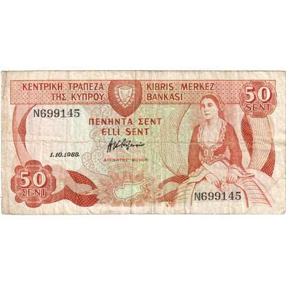 Kypr, 
  
  50 centů, 
  
  1987-04-01