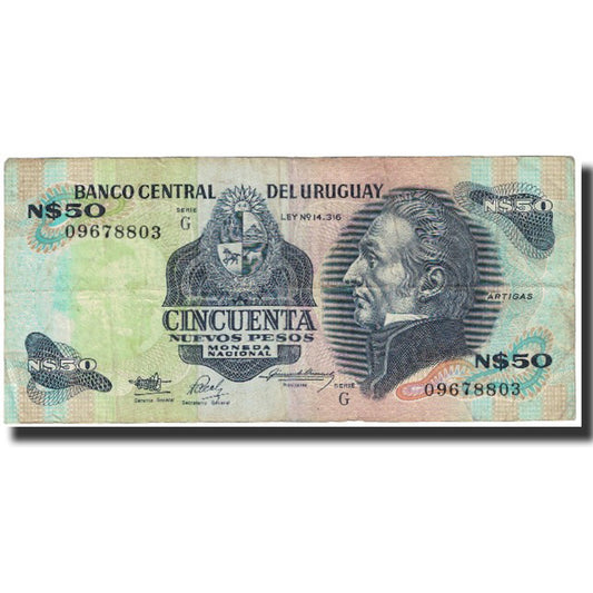 Bankovka, 
  
  Uruguay, 
  
  50 nových pesos