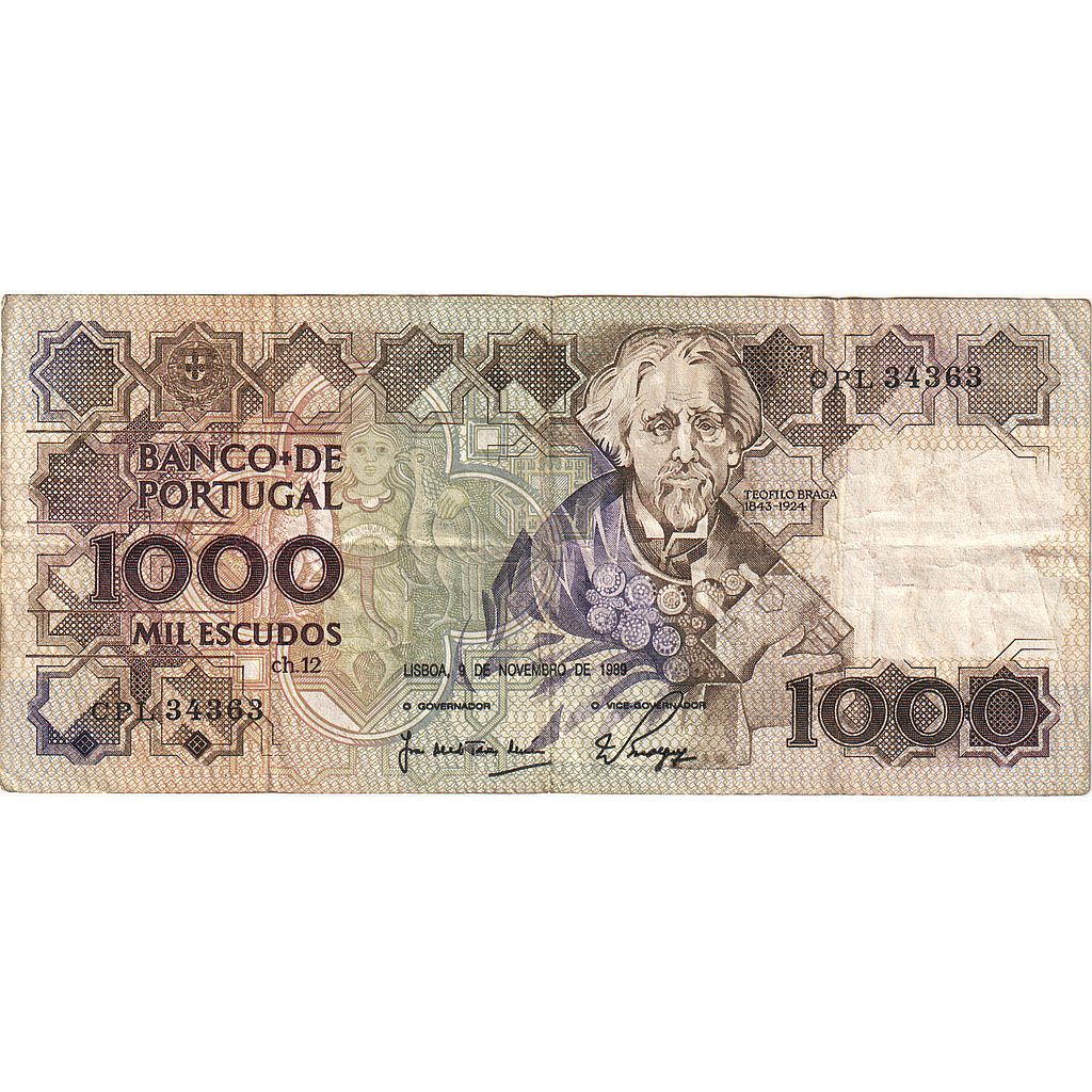 Bankovka, 
  
  Portugalsko, 
  
  1000 Escudos