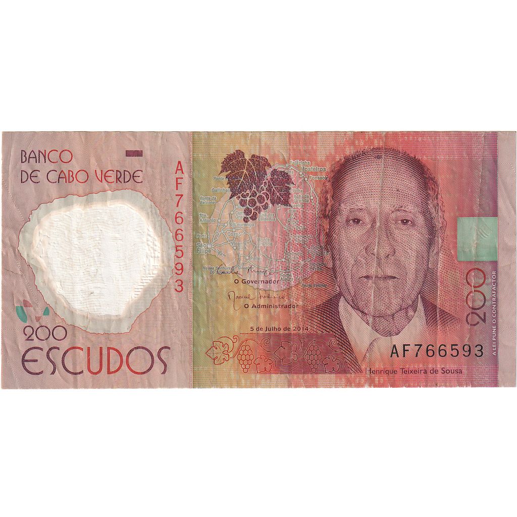 Bankovka, 
  
  Kapverdy, 
  
  200 escudo
