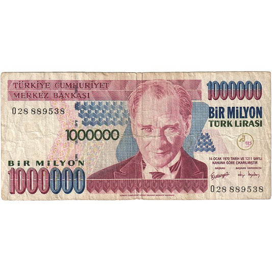 Turecko, 
  
  1 000 000 lir, 
  
  1970-10-14
