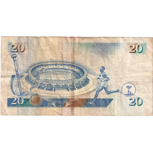 Keňa, 
  
  20 šilinků, 
  
  1996