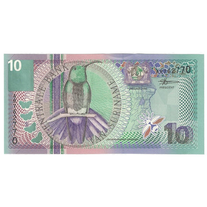 Bankovka, 
  
  Surinam, 
  
  10 zlatých