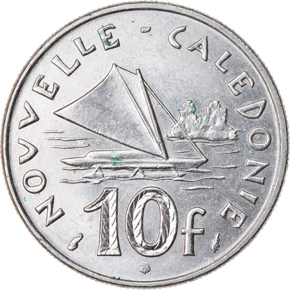 Mince, 
  
  Nová Kaledonie, 
  
  10 franků