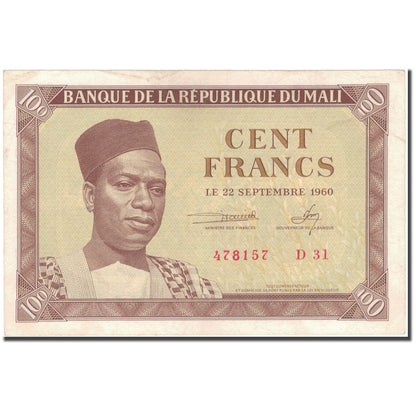 Bankovka, 
  
  Mali, 
  
  100 franků