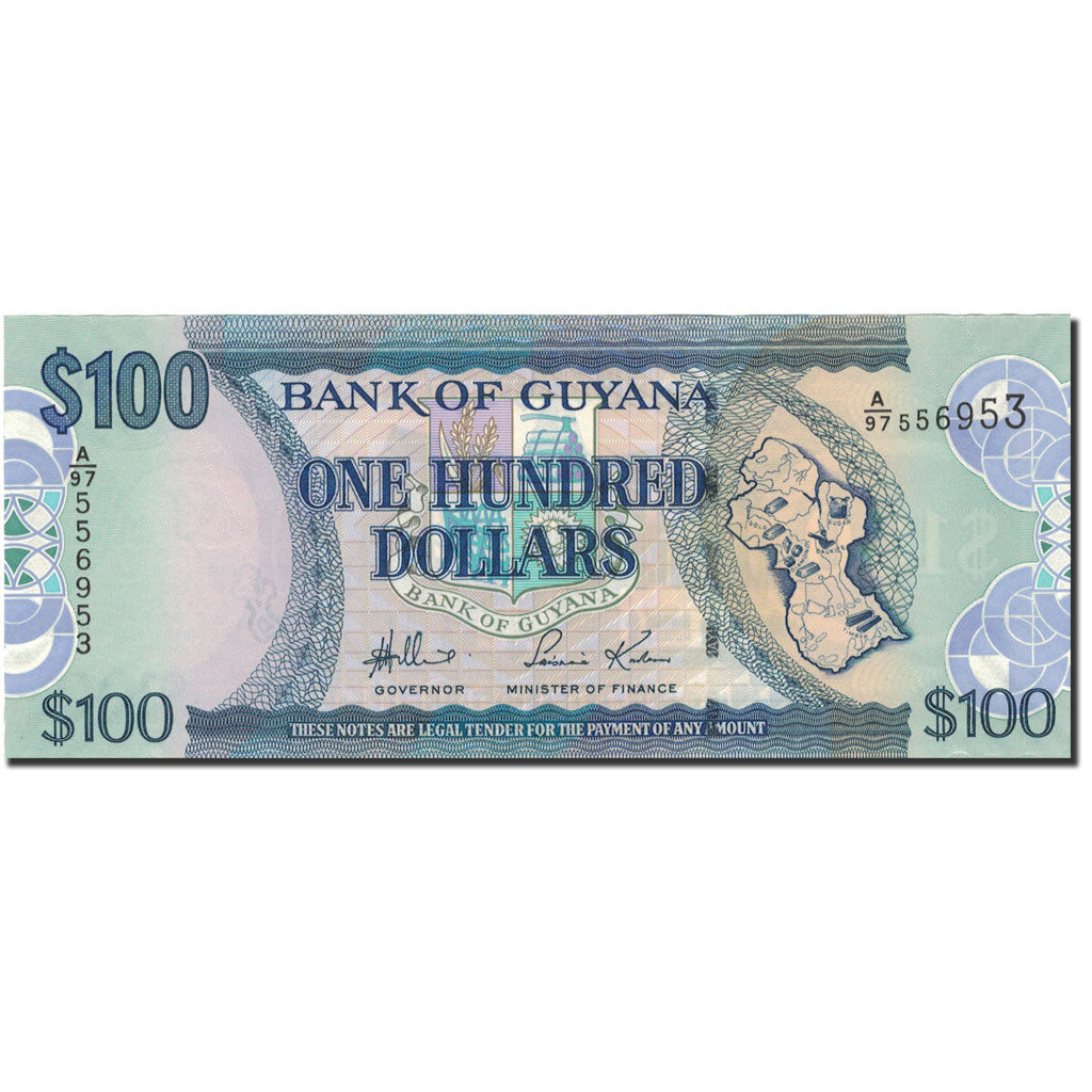 Bankovka, 
  
  Guyana, 
  
  100 dolarů