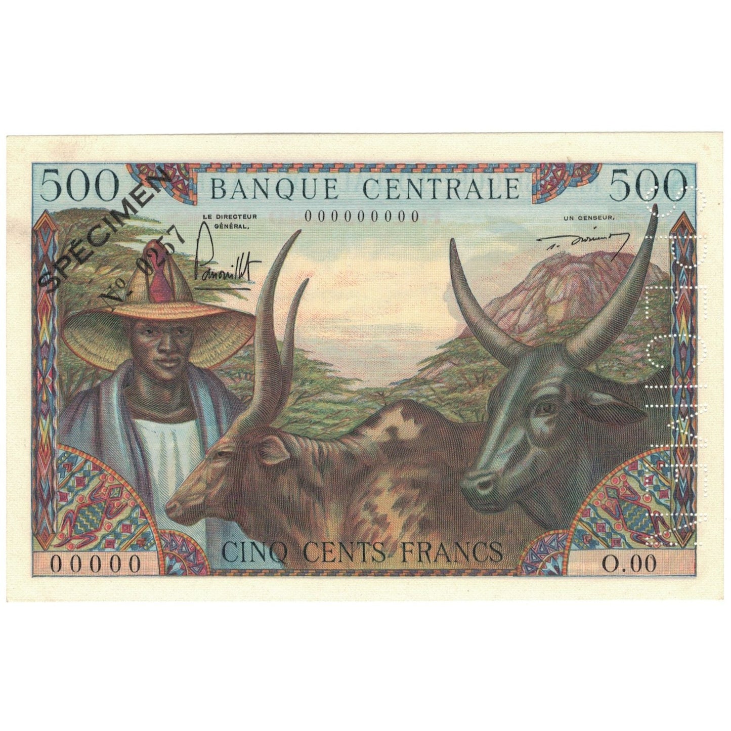 Bankovka, 
  
  Kamerun, 
  
  500 franků