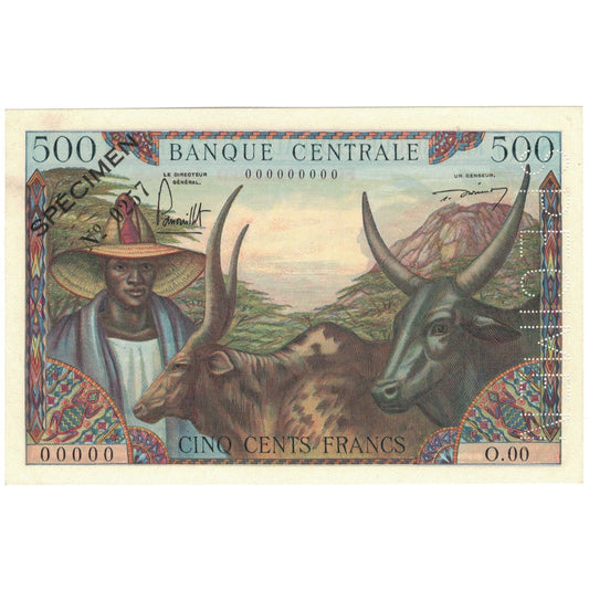 Bankovka, 
  
  Kamerun, 
  
  500 franků