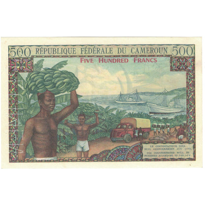 Bankovka, 
  
  Kamerun, 
  
  500 franků