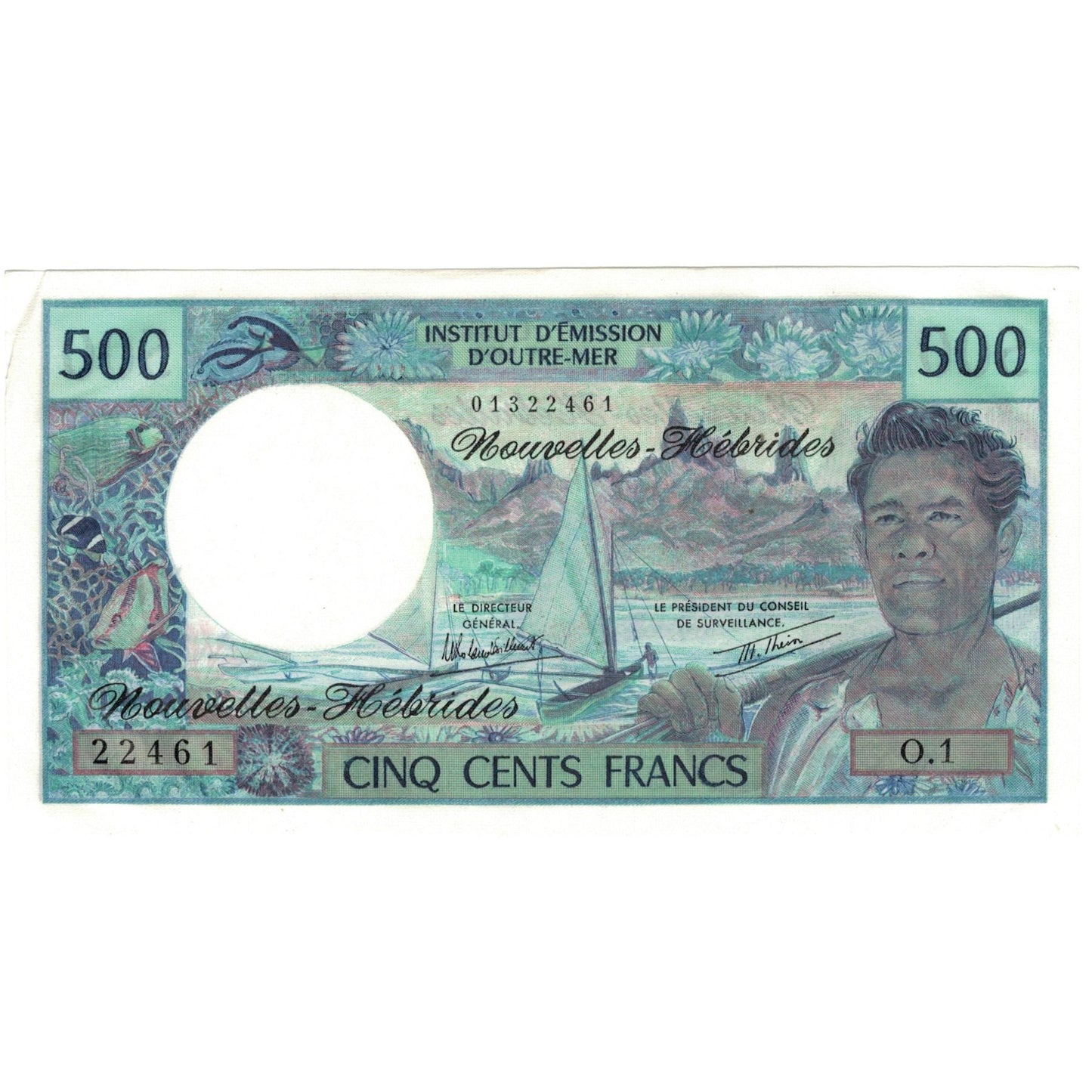 Bankovka, 
  
  Nové Hebridy, 
  
  500 franků