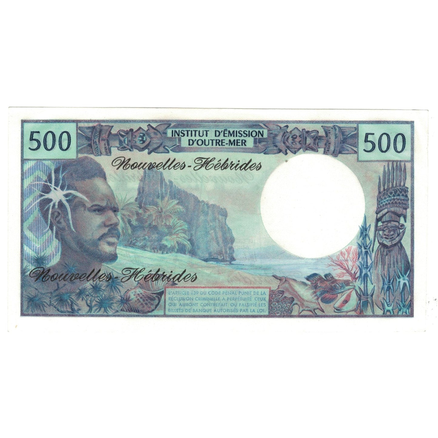 Bankovka, 
  
  Nové Hebridy, 
  
  500 franků