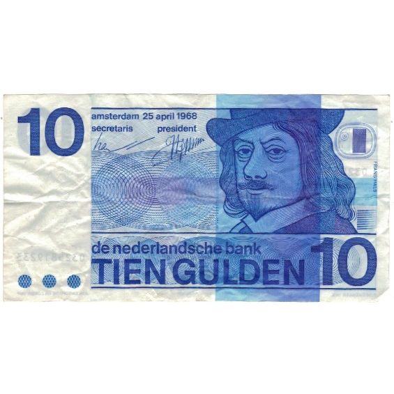 Bankovka, 
  
  Nizozemí, 
  
  10 zlatých