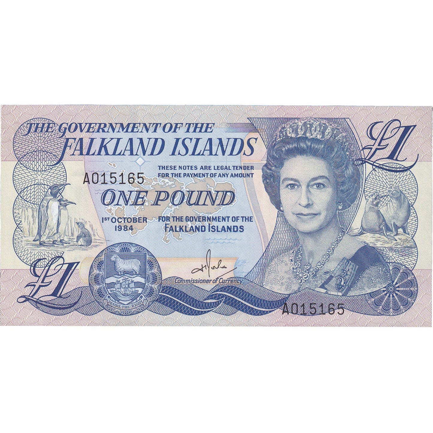 Bankovka, 
  
  Falklandské ostrovy, 
  
  1 libra