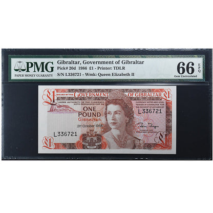 Gibraltar, 
  
  1 libra, 
  
  1986-10-21